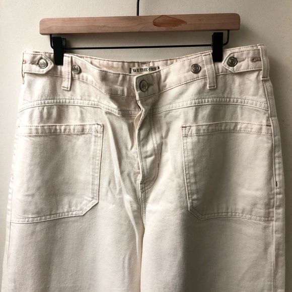 NWT We The Free FP Palmer Cuffed Jeans | Eggshell - Picture 12 of 15